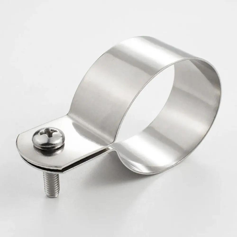 1Pcs with Screws Nuts Hose Clamp 304 Stainless Steel Horseback Grounding Clip Dia 10mm-60mm Fastening Hardware Pipe Buckle