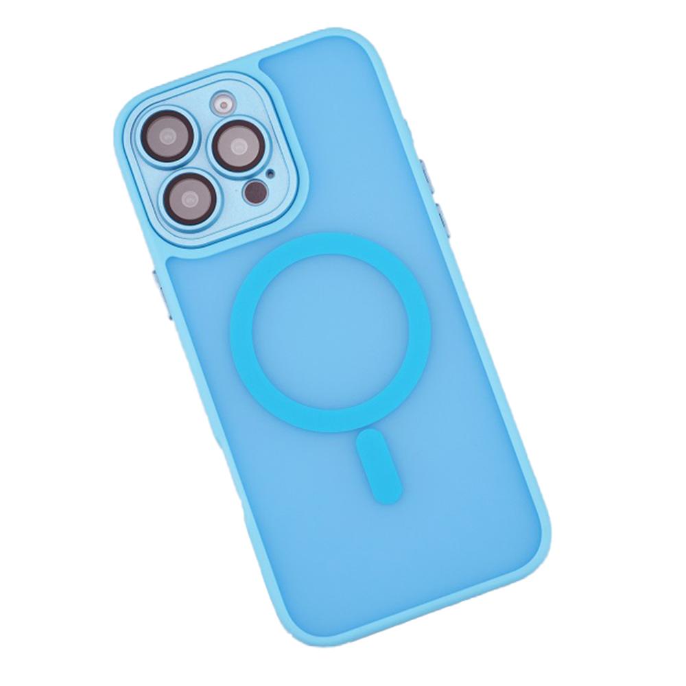 

Магнитный чехол для iPhone 16 Pro с защитной пленкой для объектива/съемной рамкой для объектива, гибридная задняя крышка для телефона Blue