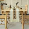 Decorative Table Runner Boho Linen Runner, Elegant Farmhouse Rustic Soft with Fringed Edges for Home Wedding Bridal Shower Dining Decor Long Fabric