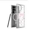 Red Heart Magnetic Transparent Case for iPhone 15/16/17 Pro Max – Full Coverage
