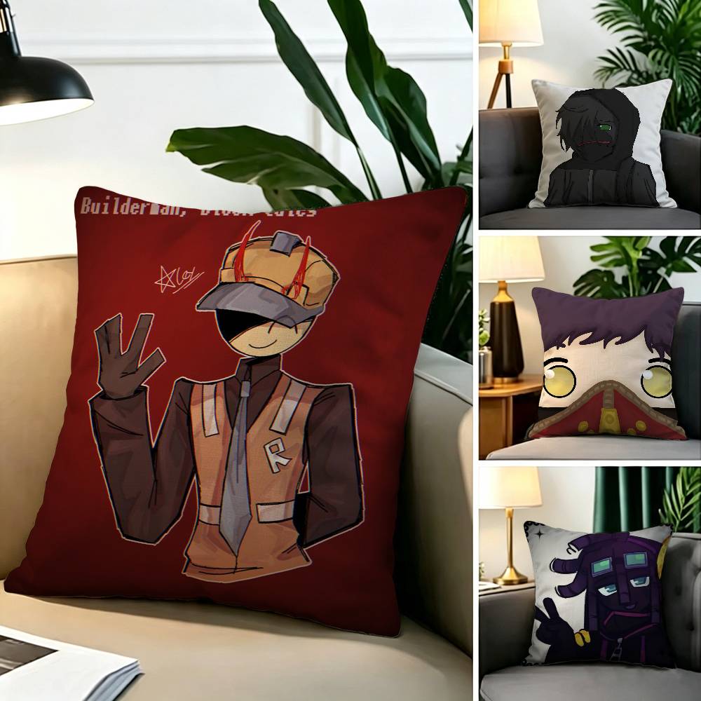 D-Dark Block Thatmob Square Double-Sided printed Pillow Case Bedroom Bedside Pillow Sofa Cushion Cover