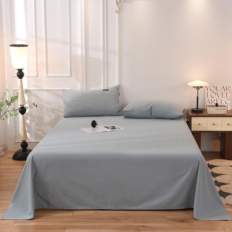 Class A 100% Xinjiang Cotton Brushed Pure Cotton Bed Sheet for Double XL Beds, All-Season, Household.