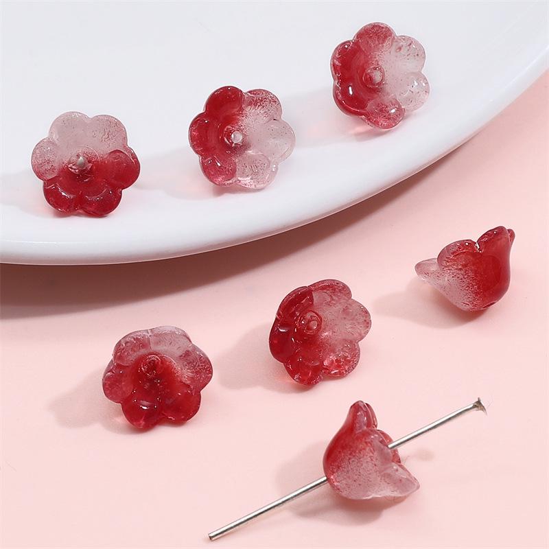Gradient Glass Imitation Jade Lily of the Valley Beads for DIY Necklace & Bracelet Accessories