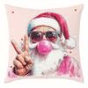 1pc Pillowcase, Fashionable Trendy Santa Claus Pop Art Cushion Cover, Soft And Comfortable Polyester Short Plush Fabric, Single-Sided Printing, Multi-