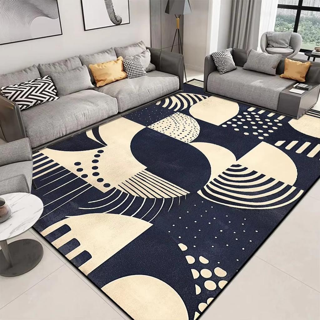 Geometrische Teppiche für große Flächen zur Wohnzimmerdekoration Moderne Luxus-Sofa-Tischteppiche Schlafzimmer Rutschfeste Fußmatte Waschbare Fußmatten