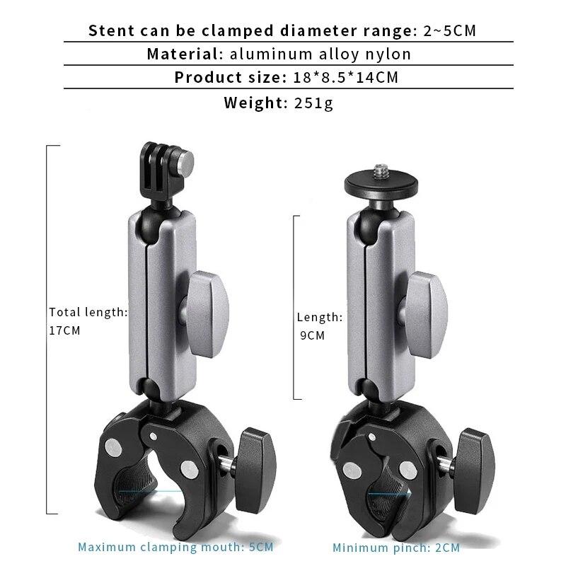 Handlebar Mount For Insta360 Ace Pro X4 Aluminium Mountain Pole Mount Bicycle 360 Degree Rotation Mount For Gopro 12 Accessories