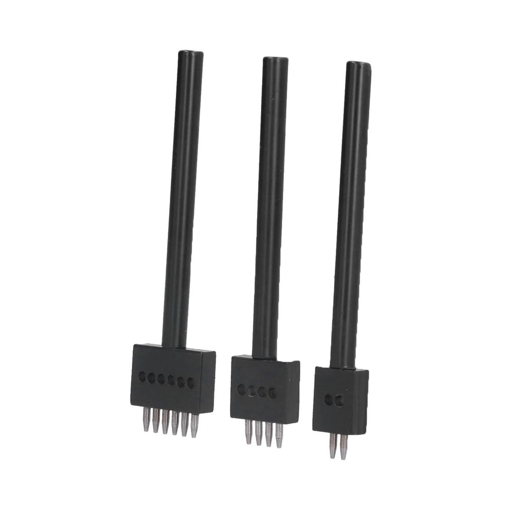 3Pcs Leather Perforated Tool Black Tooth Durable Quick Easy DIY Leather Craft Tool Kits4mm