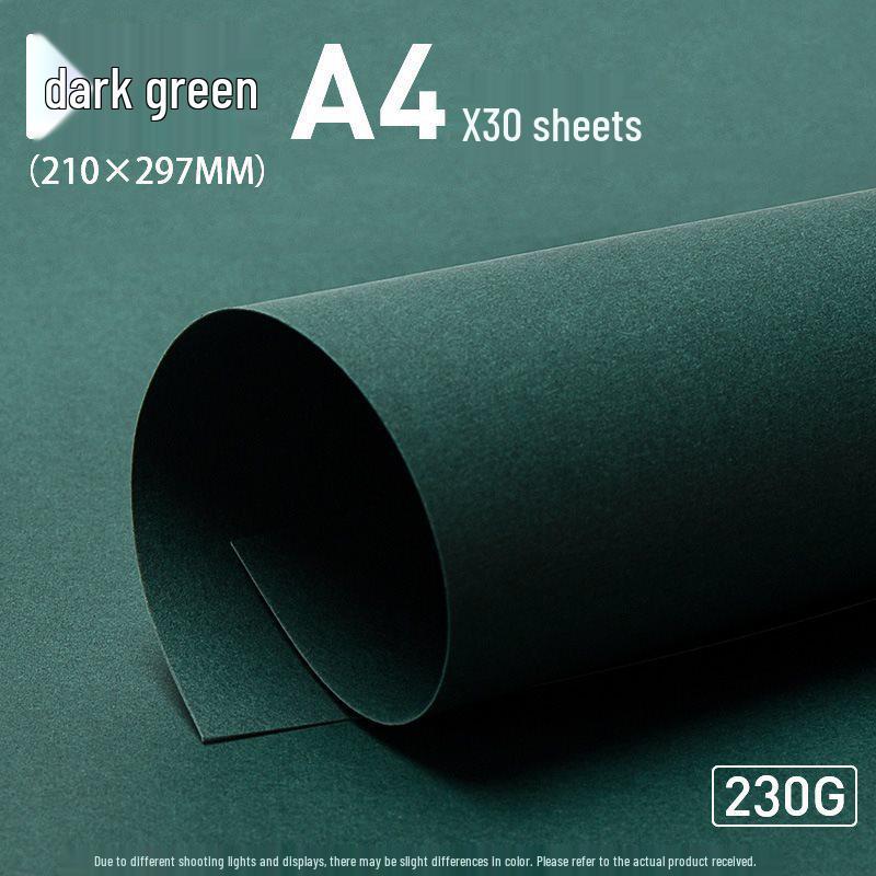 Yuanhao Green Series Cardstock: Light, Dark, Army, and Forest Green - 4k Colored Paper for A4 & A3 Backgrounds and Kindergarten DI.