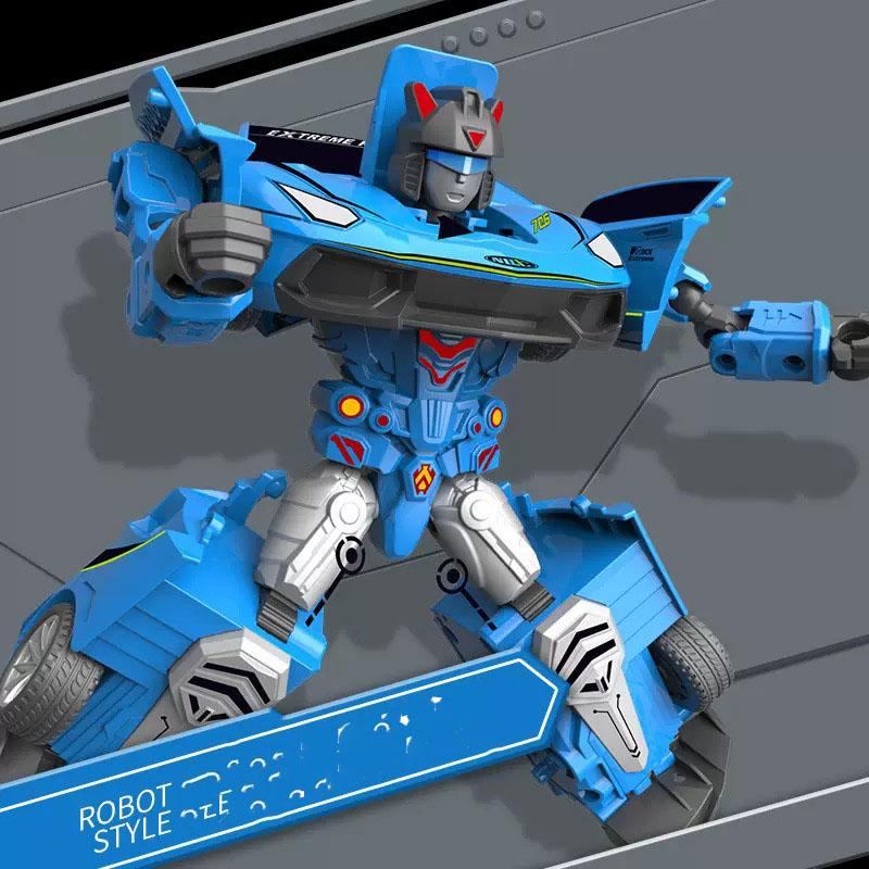 Children's mini transformation robot model toys comic brothers anime transformation men inertial police car mecha gift
