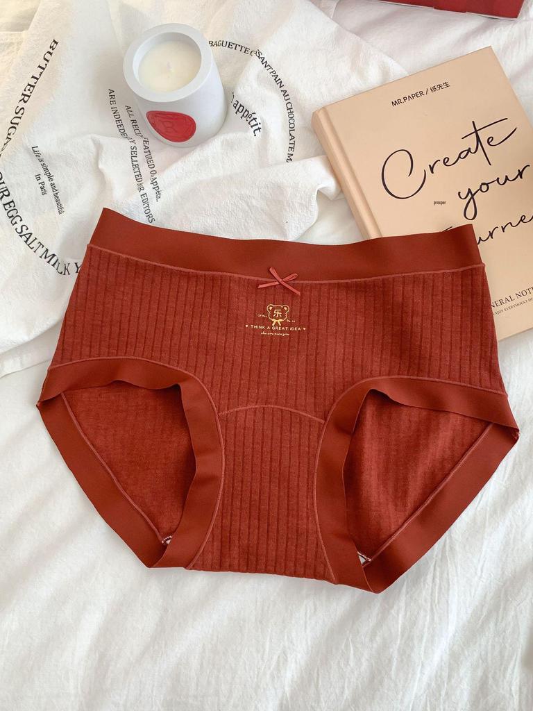 A116 Benmingnian Women's Mid-Waist Red Panties - Sweet Girl Style for 2025 Weddings and Festivities