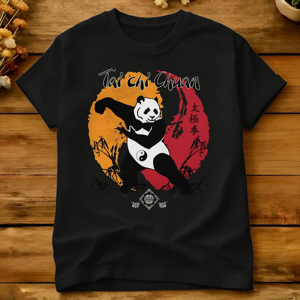 Tai Chi Yin Yang Golden Tshirt Summer Classic Tshirts 100 Cotton Trending Tee Shirt For Unisex Pattern Top Tees