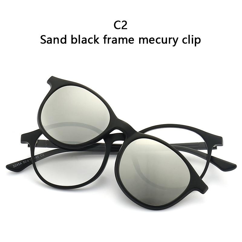 2 In 1 Magnetic Polarized Sunglasses Soft Transparent Color Frame Clear Lens Sun Glasses Classic Vintage Sunshades