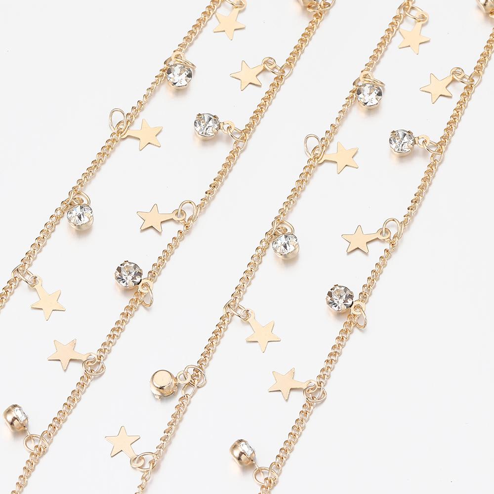 

2Meters 1Meter Crystal Charms Copper Chain Star Pendants Chains for Jewelry Making DIY Necklace Bracelet Wholesale Supplies 1Meter