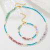 Color Block Crystal & Freshwater Pearl Bracelet Necklace: Autumn/Winter Jewelry