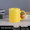 Matte Yellow Ceramic Milk and Coffee Mug Set