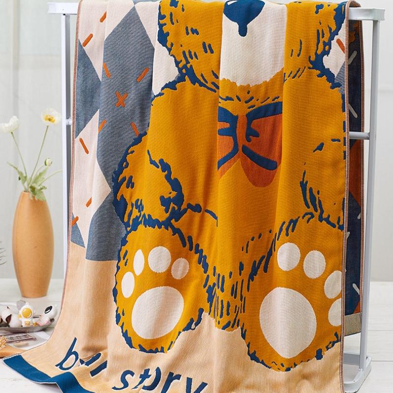 1pc Absorbing Quick Bath Towel for Bathroom Beach, Pure Cotton Yarn Jacquard Bath Towel Soft Large Towel 80x160cm, Various Style Floral Pattern Design