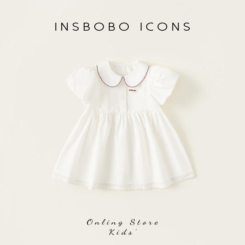 Insbobo Girls  Dress Summer One-Year-Old Baby Girl Dress Children s Princess Dress Baby Summer Dress Girl Dress White 100