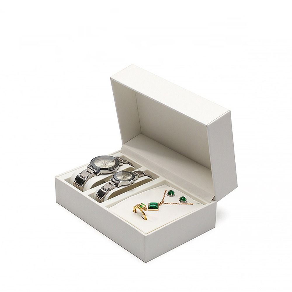 Travel PU Leather Portable Jewelry Storage Case Zipper Watch Box Display Box Container Case