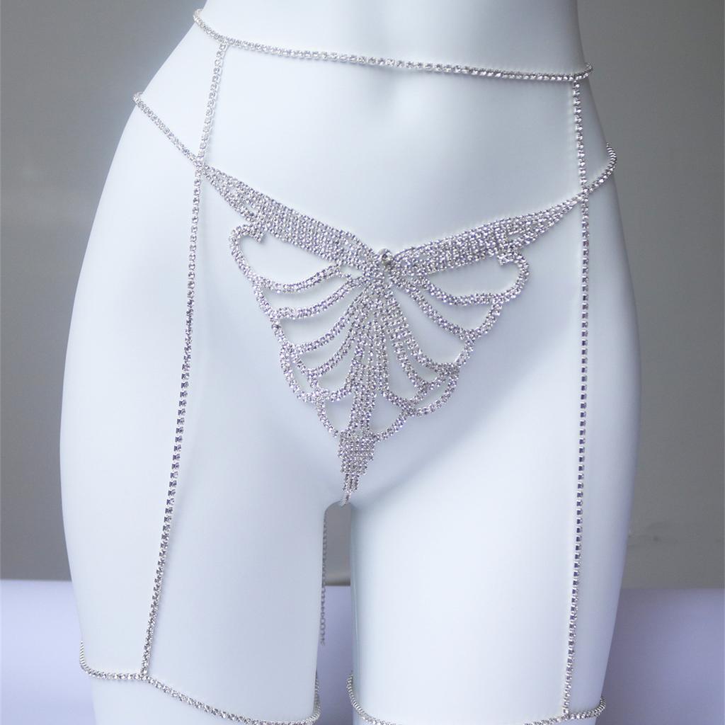 Fashionable Thong Waist Chain Set Underwear Panties Women Swimsuit Bikini New Crystal Body Jewelry Set Lingerie Sexy
