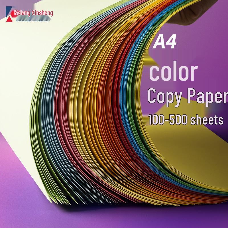 Papier Coloré A4 - 80g, 500 Feuilles, 25 Couleurs, Idéal pour le Bureau, l'Impression, la Reliure et les Étudiants