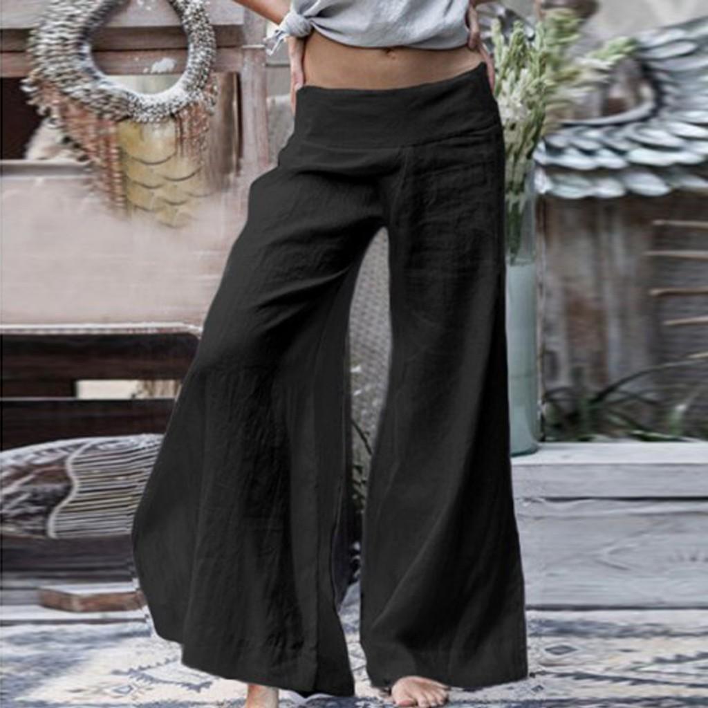 

Женские удобные прямые широкие брюки больших размеров, свободные однотонные брюки