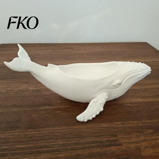 Humpback Whale Sculpture Storage Bowl, with Hollow Groove, 3D Printed Ocean Style Decoration Desktop Decoration, for Jewelry And Small