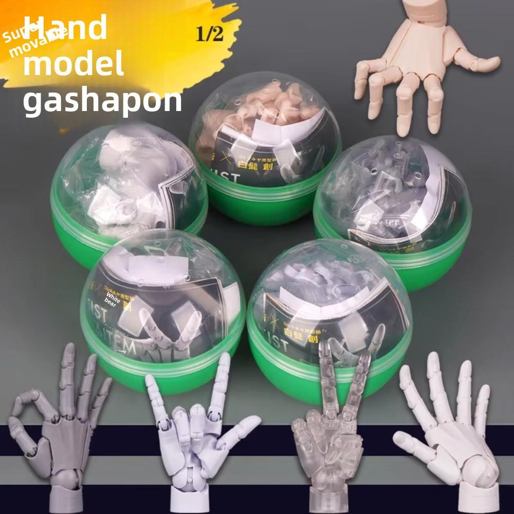 1:2-fach verkleinertes menschliches Handmodell Bewegliche Gelenke Verdrehtes Ei Design Gelenkige Actionfigur Mit beweglichen Fingern Mini-Größe