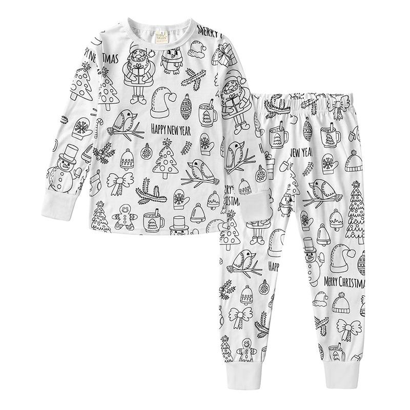 DIY Handgemaltes Graffiti Set: Langarm- und Hosen-Kinderpyjama