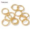 4-8mm 14/18K Gold Plated Brass Solid Closed Jump Ring,Closed Split Rings Connector For DIY Jewelry Making Accessories