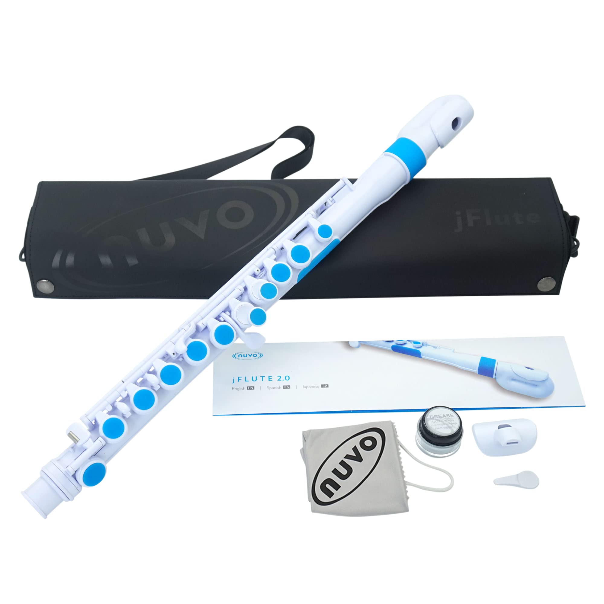 

NUVO Plastic Wind Instrument Completely Waterproof Flute C Key jFlute 2.0 WhiteBlue N220JFBL (with dedicated hard case) []