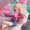 15CM Anime CHAINSAW MAN Figure POWER Sitting Position Anime Model Toys Gifts Collection Decoration Ornaments PVC
