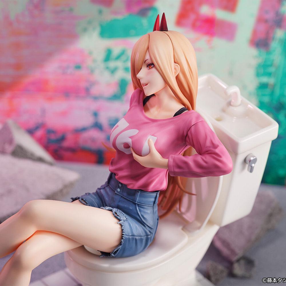 15CM Anime CHAINSAW MAN Figure POWER Sitting Position Anime Model Toys Gifts Collection Decoration Ornaments PVC