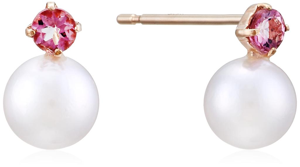 ESTELLE [WEB Exclusive] October Birthstone Pink Tourmaline K10 Yellow Gold Earrings 0242-0728-0019-0000