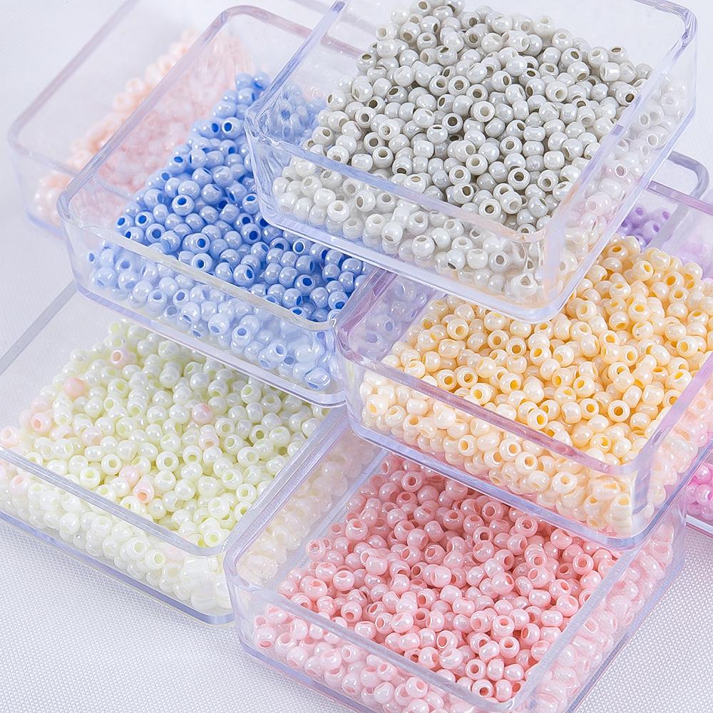 1700pcs 7800pcs 2mm Glass Beads Seed Beads Round Loose Beads Jewelry Making DIY Craft Bracelets Necklaces Earrings Accessories