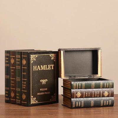 European Retro Faux Book Storage Box: Decorative Ornaments & Photo Props