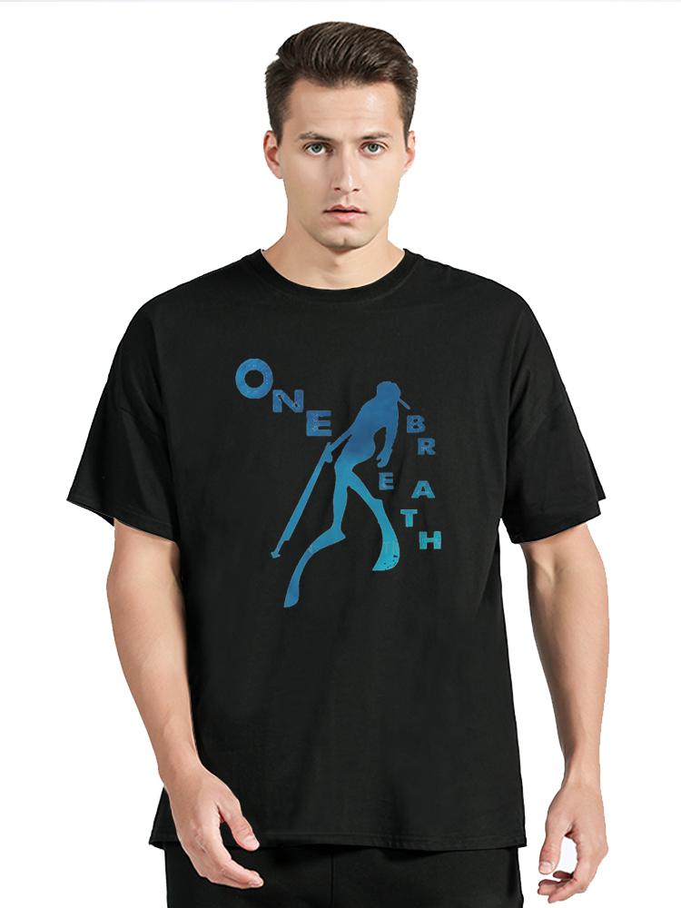 One Breath Spearfishing Freediving Lovers Casual TShirt Dive Scuba Diving Style Tops Casual Clothes Unisex Short Sleeve Unique Gift