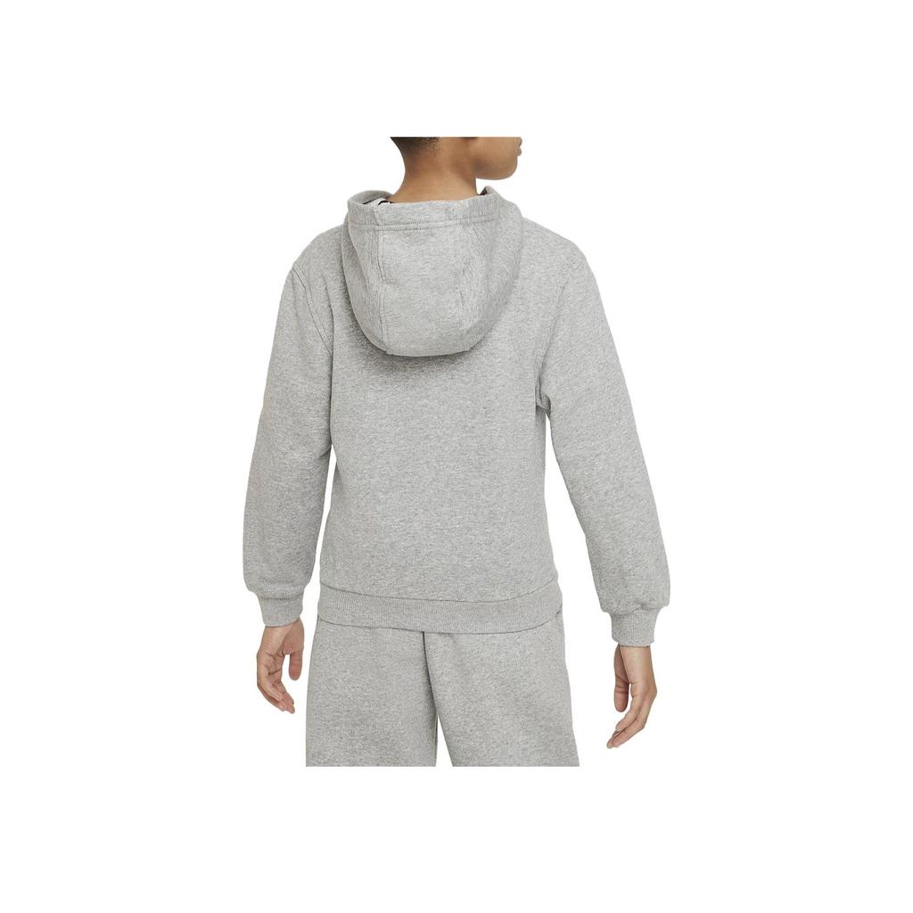 Nike Letter Embroidered Hooded Long Sleeve Jacket Kids Jackets Gray FD3017-063