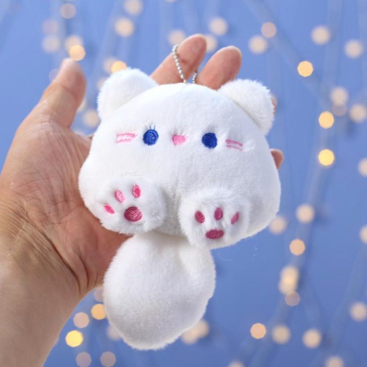Kawaii Small Cat Kitten Plush Doll Cartoon Soft Stuffed Plushie Girl's Bag Keychain Hanging Pendant Toys Decorative Gifts