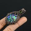Abalone Shell 999 Copper Wire Wrapped Pendant, Handmade Gemstone Pendant Jewelry, Gifts For Wife Brand New Pendant