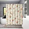1pc Christmas Print Waterproof Perforated Shower Curtain Shower Partition Privacy Multi Size with 12 Hooks for Easy Installati