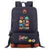 Autism Awareness LOVE Puzzle Print Back To School Backpack Casual Daypack Large Capacity Student Bookbag for Boys Girls Travel
