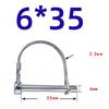 10Pcs Wire Lock Pin, Carbon Steel Shaft Locking Pin, Round Loop Wire Lock Pin for Track Farm Lawn(6*50)
