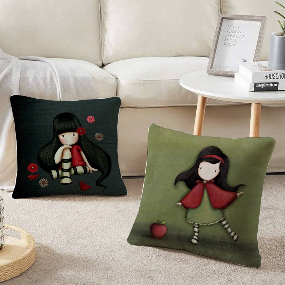S-Santoro G-Gorjuss Art Pillow Case Home Decor Throw For Sofa Bed Car Room Decor Gift Idea