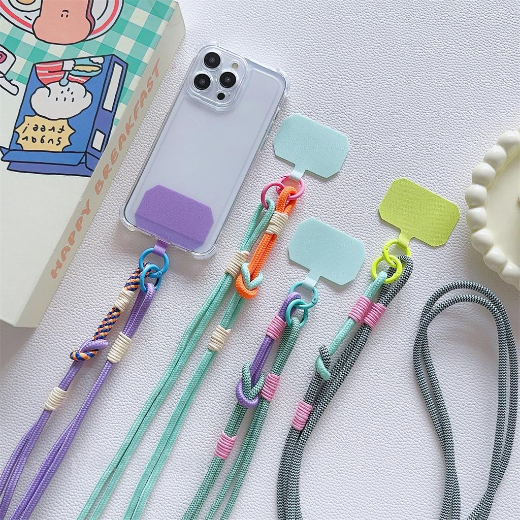 Cute Coloful Knot Phone Lanyard Diameter Strap Universal Case Crossbody Shoulder Card Neck Cord Clip Hang Anti-lost Wrist Strap
