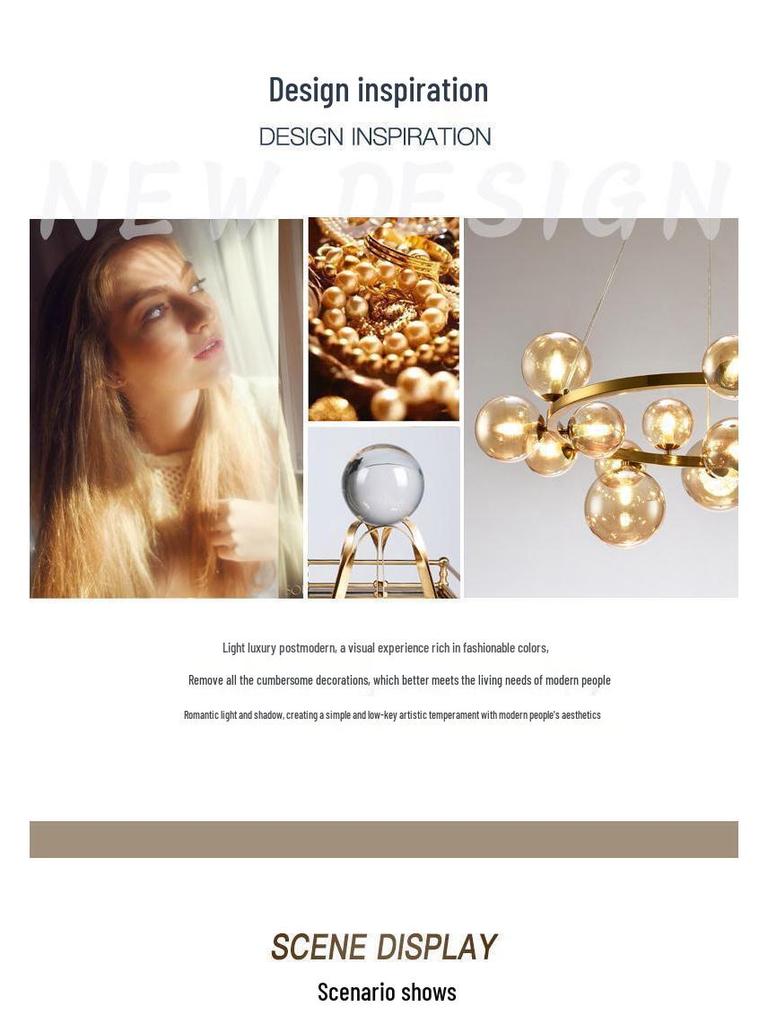 Nordic Modern Minimalist Magic Bean Art Glass Chandelier for Restaurant, Bedroom, or Showroom