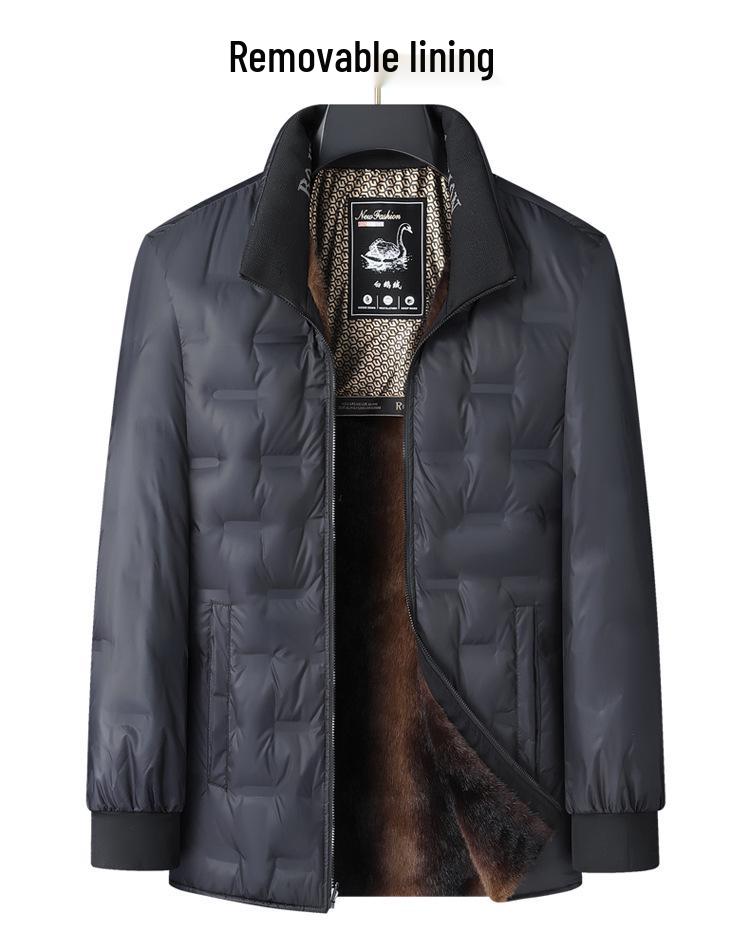 Men's 2025 Winter High-End Detachable Liner Goose Down Jacket