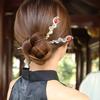 Red Zircon Snake Shape Hair Sticks Hairpin for Women Chinese Style Trendy Punk Metal Crystal Hair Accessories Headwear Hairstyle