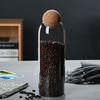 High Borosilicate Glass Storage Jar with Cork Stopper for Grains, Tea, and More