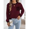 Women S Long Sleeve Striped Pocket Casual Sweater