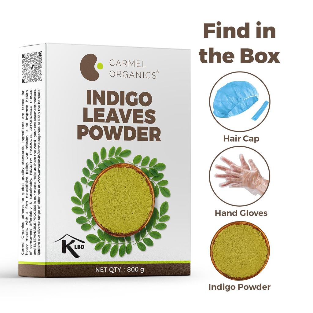 CARMEL ORGANICS Indigo Blätter Pulver 800 Gramm
